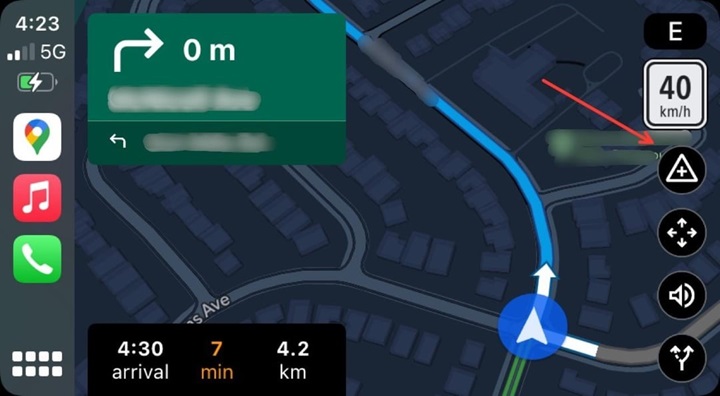 Google-Maps-Incident-reporting-on-CarPlay