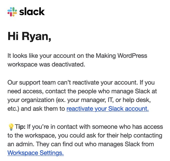 WordPress-Slack-ban