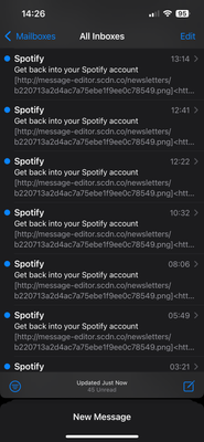 Spotify-spam-emails