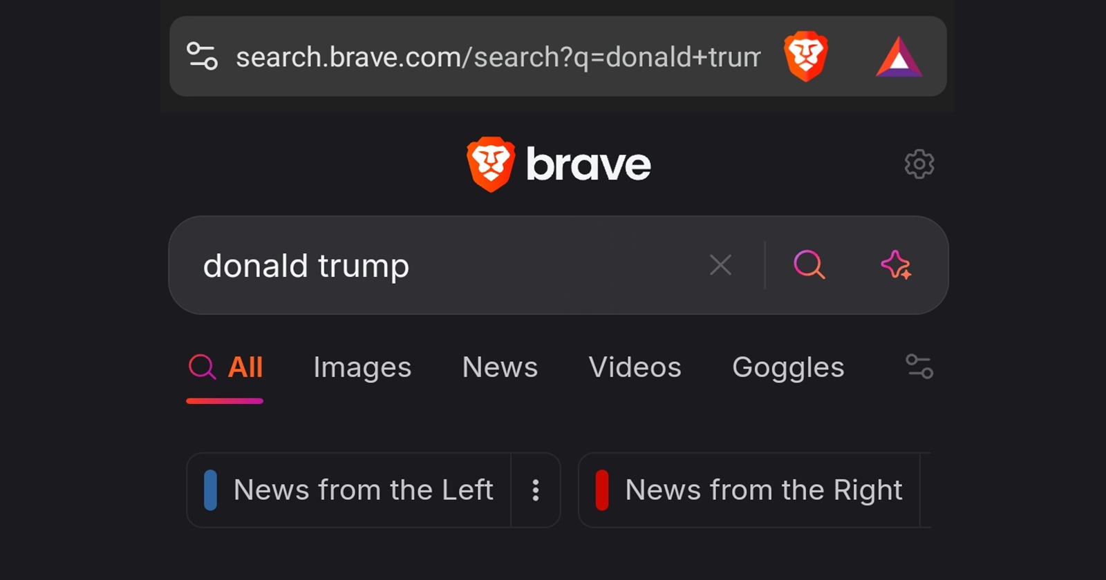 Brave Search's Goggles feature silently exits beta, brings left and right-wing news filters