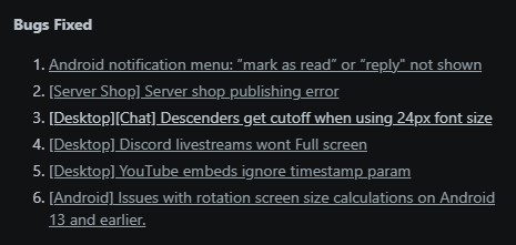 Discord-bugfixes