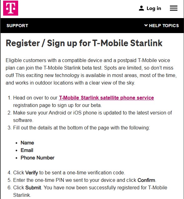 Starlink-beta-registration