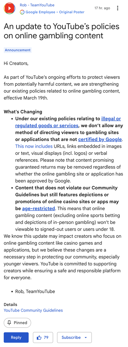 YouTube-online-gambling-policies