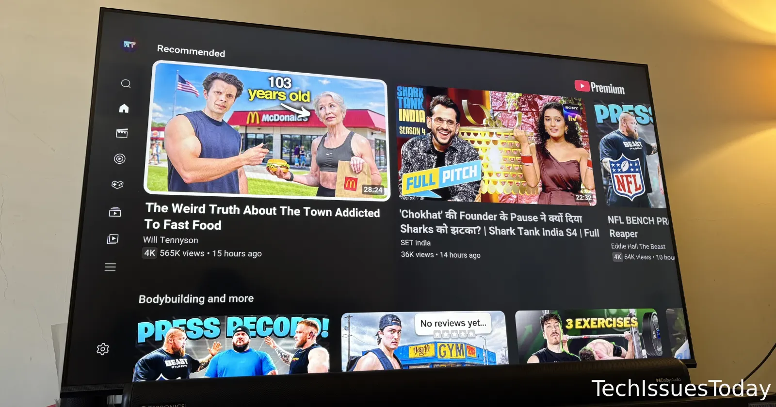 YouTube for Apple TV now shows just two giant video thumbnails in horrible new update