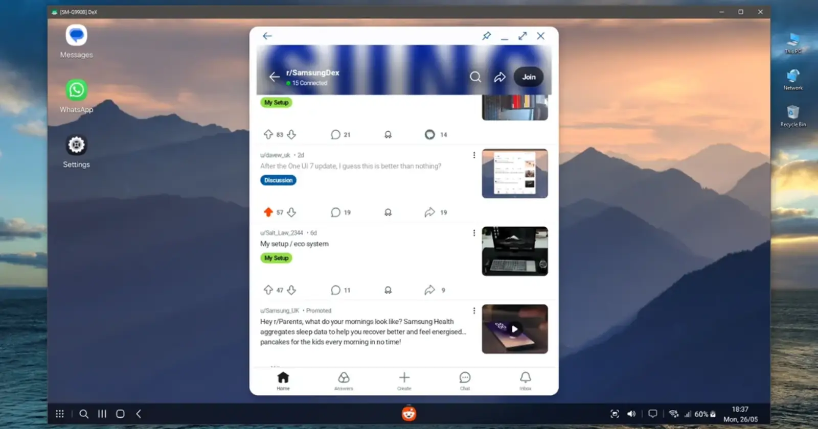 This trick lets you get Samsung DeX running on your PC even on One UI 7.0