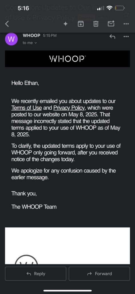 whoop-clarification-email