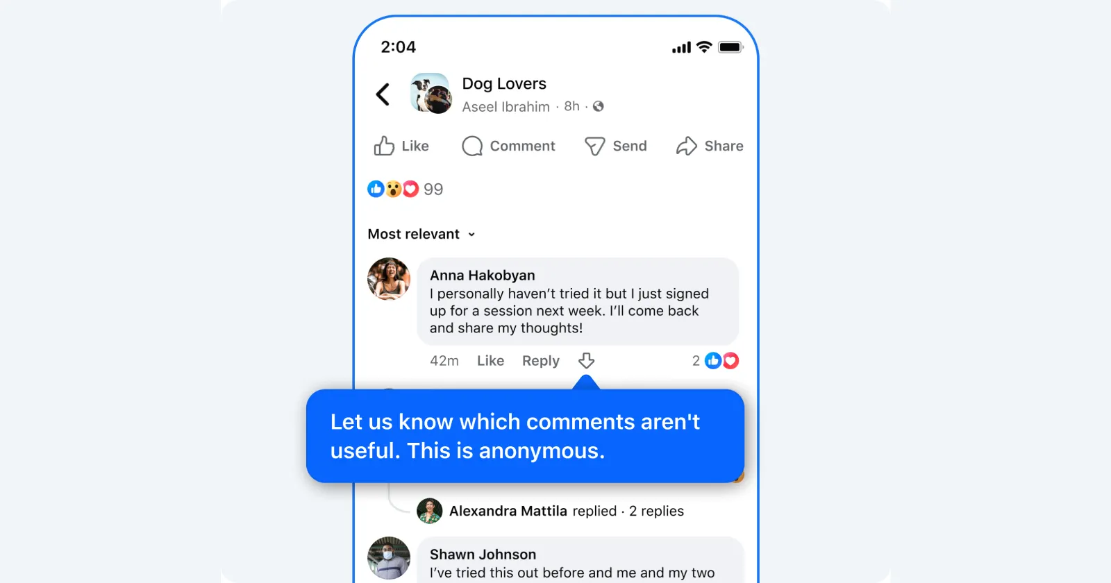 More Facebook users spot downvote button for comments