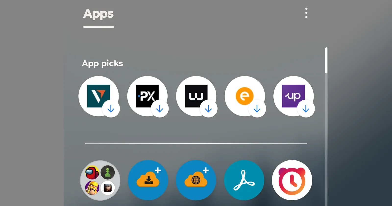 Motorola Hello UI app drawer now showing 