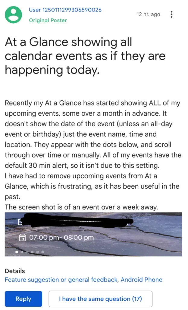 google-pixel-at-a-glance-events-bug