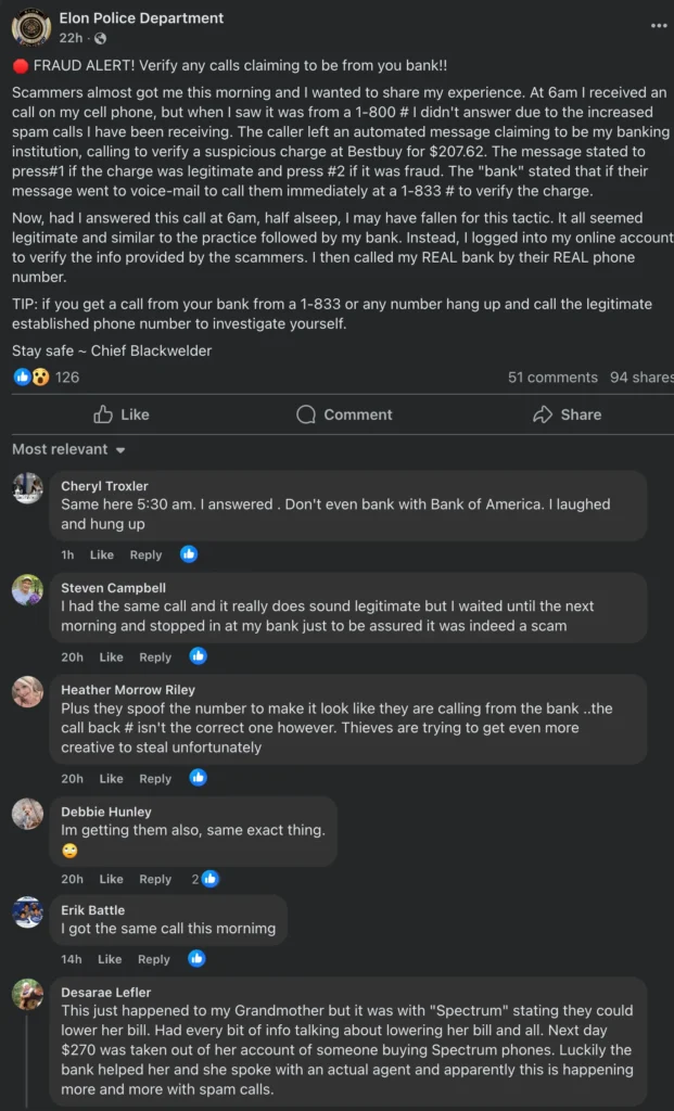 elon-police-department-wells-fargo-call