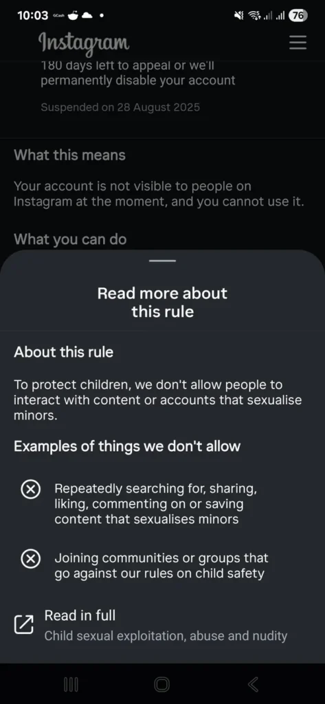 instagram-account-ban-reason-changed