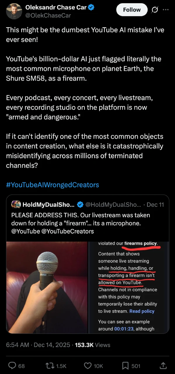 youtube-livestream-ai-backlash