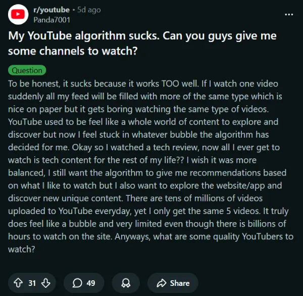 youtube-recommendations-broken-complaint