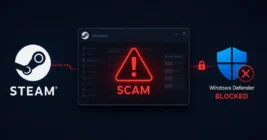 Beware: Highly sophisticated Steam scam hijacks your client and blocks Windows Defender