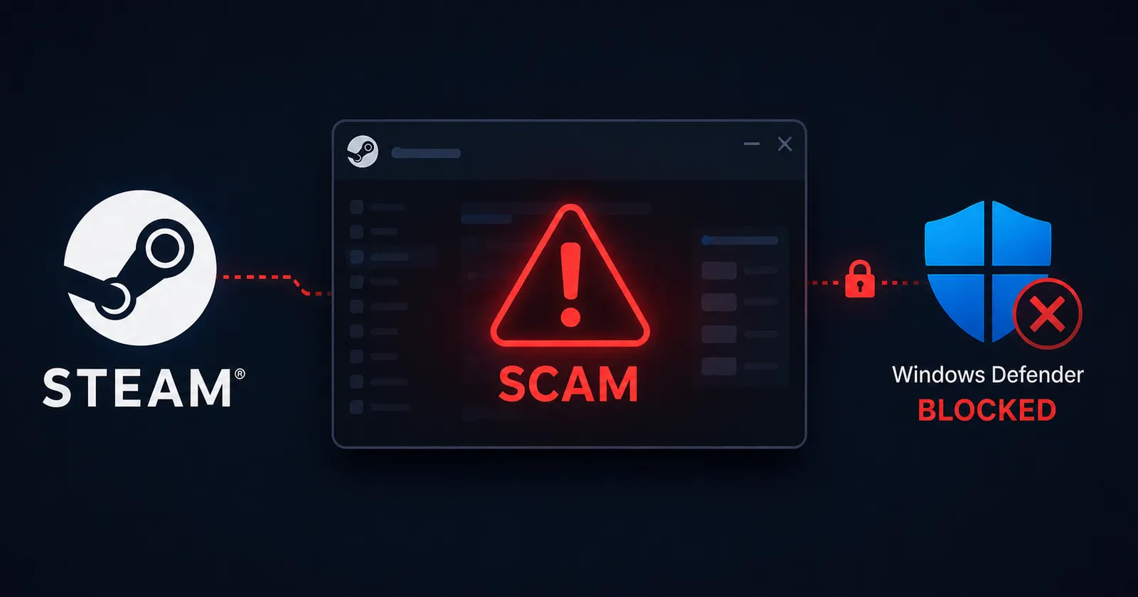 Beware: Highly sophisticated Steam scam hijacks your client and blocks Windows Defender